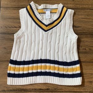 Janie & Jack cotton cricket cable sweater vest 3T